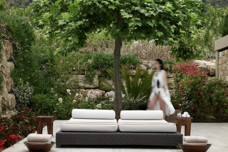 Spa exterior and seating
